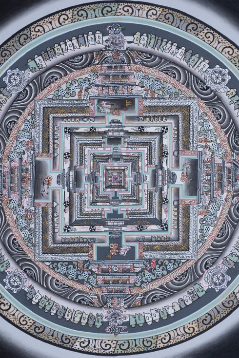 kalachakra mandala tibetan thangka painting